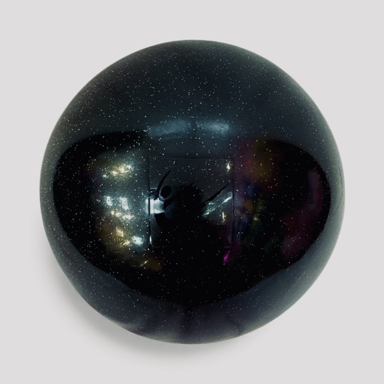 Piłka Tuloni 16-17 cm czarna brokatowa Piłka 16-17 cm w kolorze sałatkowym z cekinami